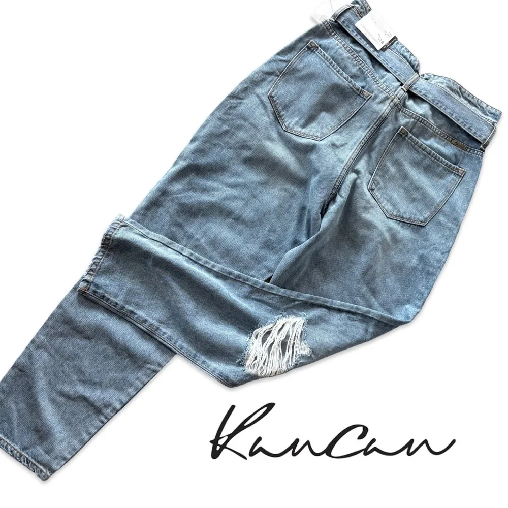 NEW KanCan Blossom Ultra High Rise Belted Mom Jeans - sz 11 / 29 - Picture 4 of 14